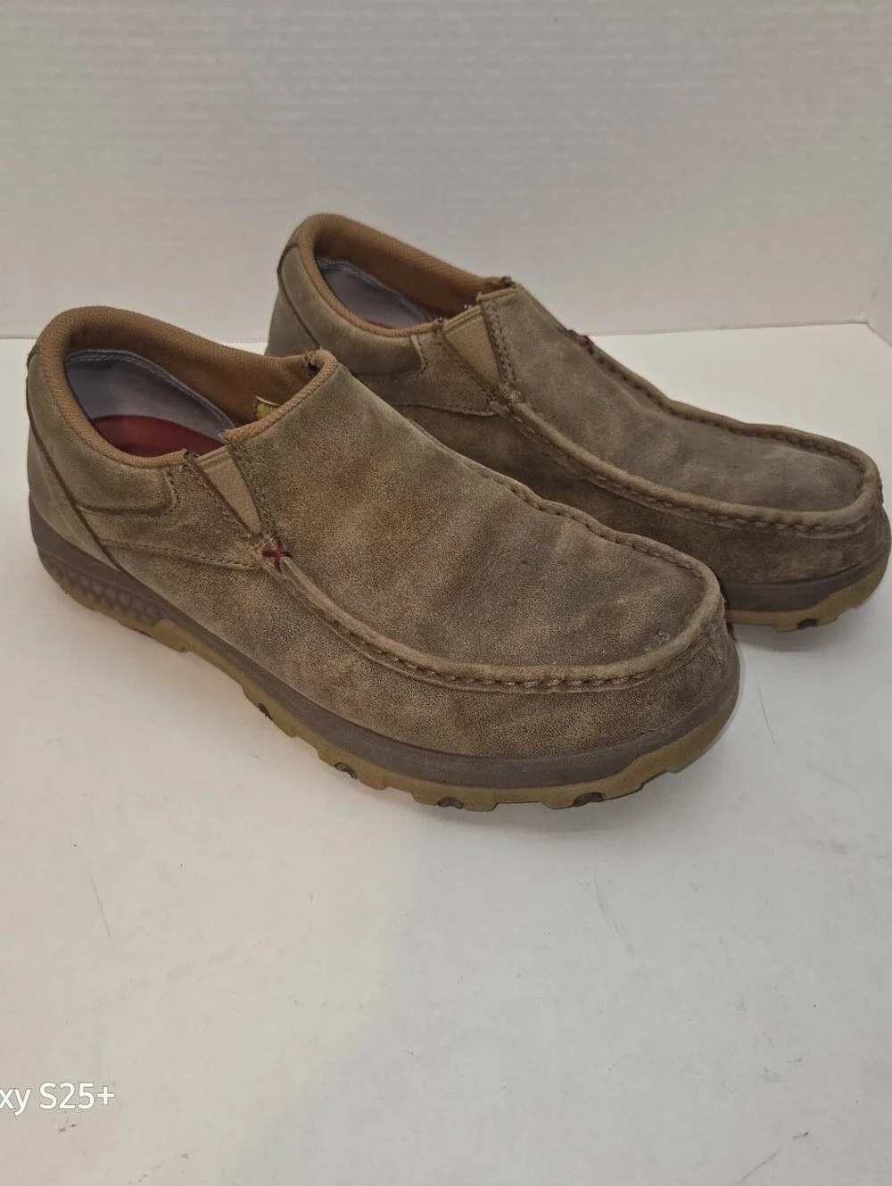 Twisted X Men's Slip-On Driving Moc Shoes in Bomber brown leather Size 9M
